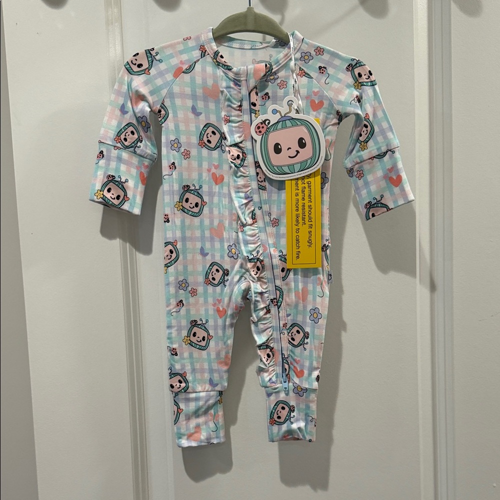 Baby Cocomelon Plaid Bamboo Footsie Pajamas Premie NWT by Dream Big Little Co.